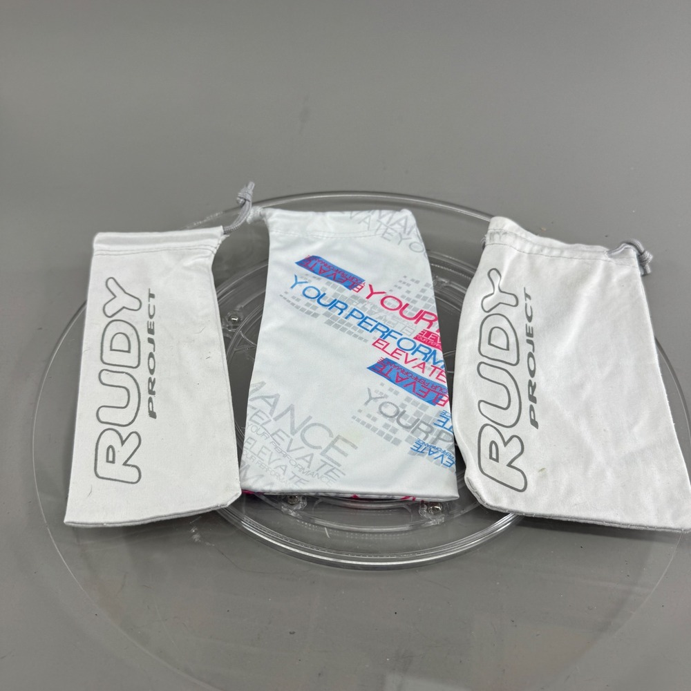Rudy Project Sunglasses Microfiber Pouch Set of 3 White Drawstring Soft Cases